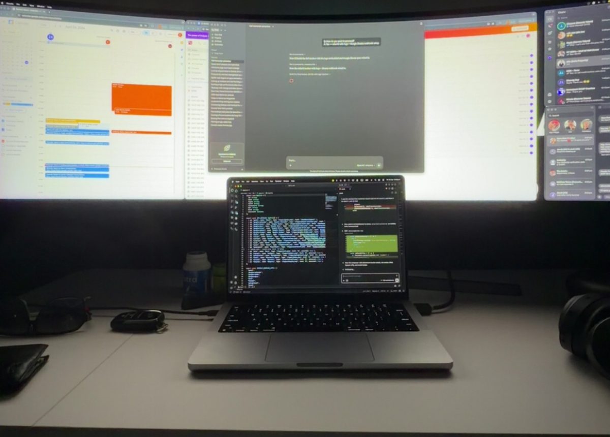 The founder's desk at night